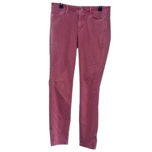 J Jill Authentic Fit Slim Ankle Jeans Pink Womens‎ 8 Tall Stretch Side Slit Hem